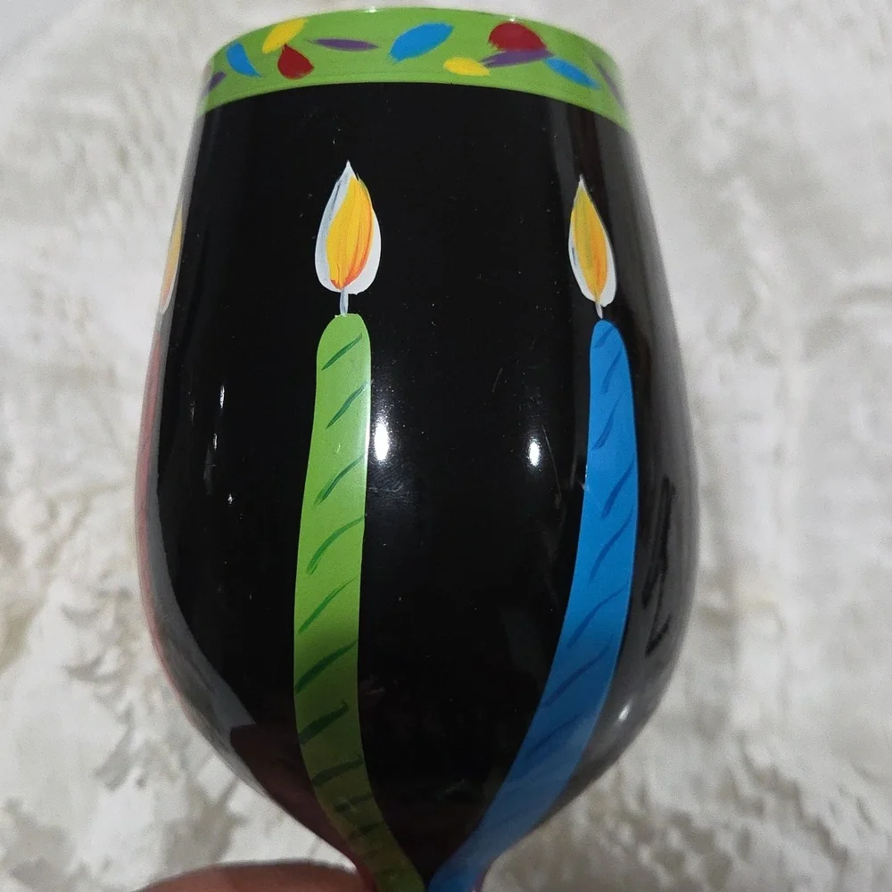 Lolita Hand Painted Wine Glass 50 and Fabulous 50th Birthday. Used